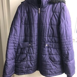 Faded Glory Purple Puffer Jacket
